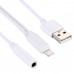 DOMO nSpeed CLT35U USB Converter 2 in 1 Lightning 8 Pin Male Adapter to insert 3.5mm Jack Female with USB Charging Port